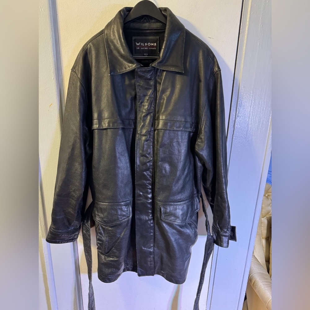 Wilson’s Men’s 3/4 Real Leather Black Heavy Lined Insulated Jacket